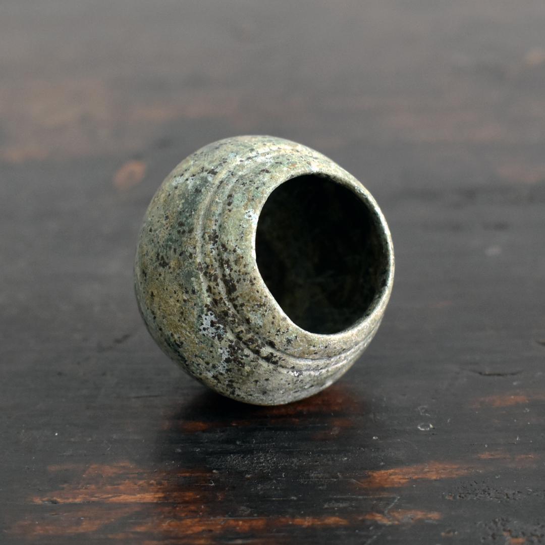 11-12世紀 カンボジア クメール アンコール王朝 青銅 ライムポット 祭器