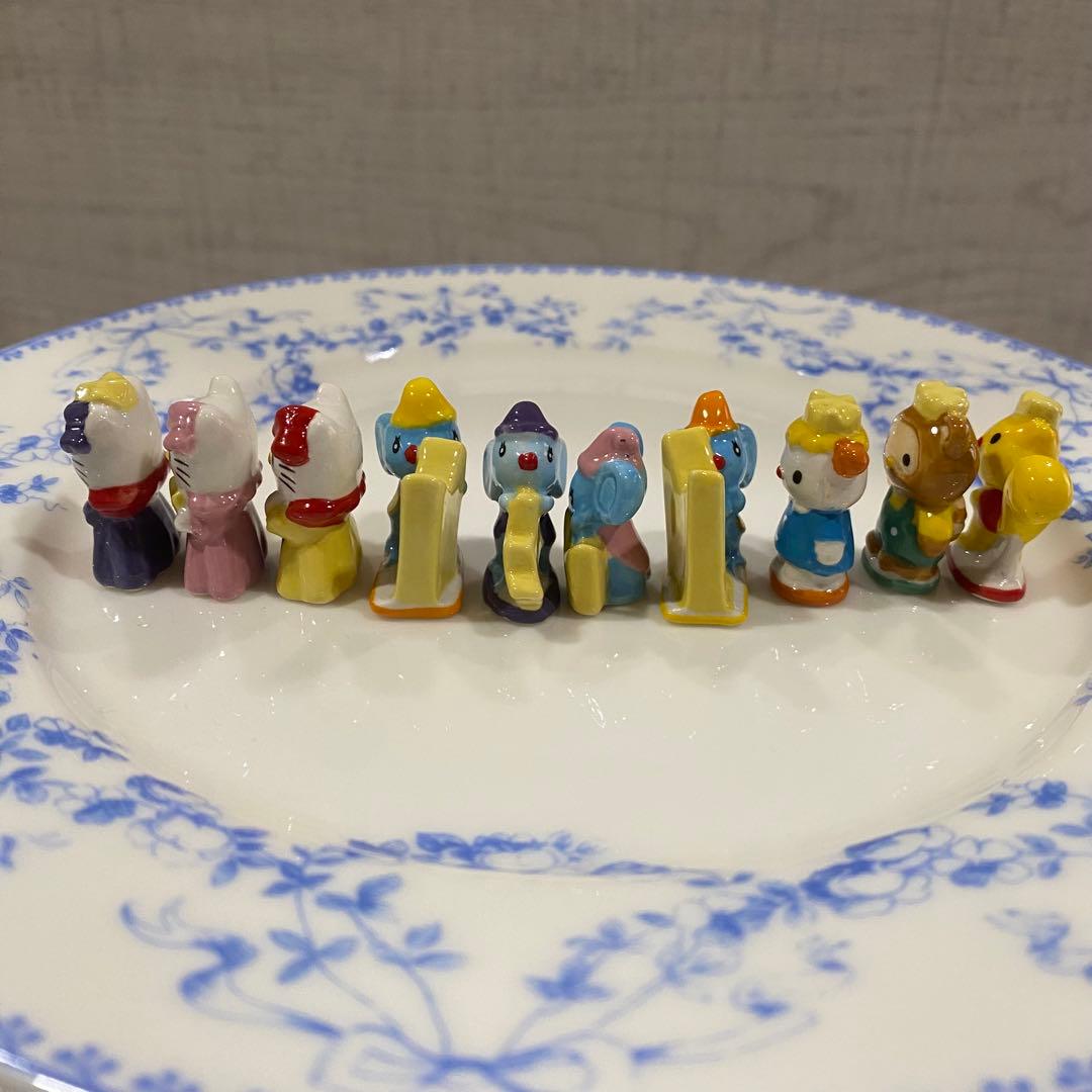 フェーブ ハローキティ10体 フェーヴ 陶器 ミニチュア　王冠