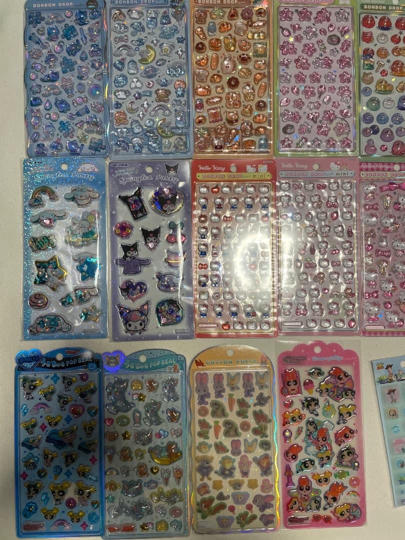 ボンボンドロップシール　まとめ売り　コットンパフィシール　サンリオ　ディズニー