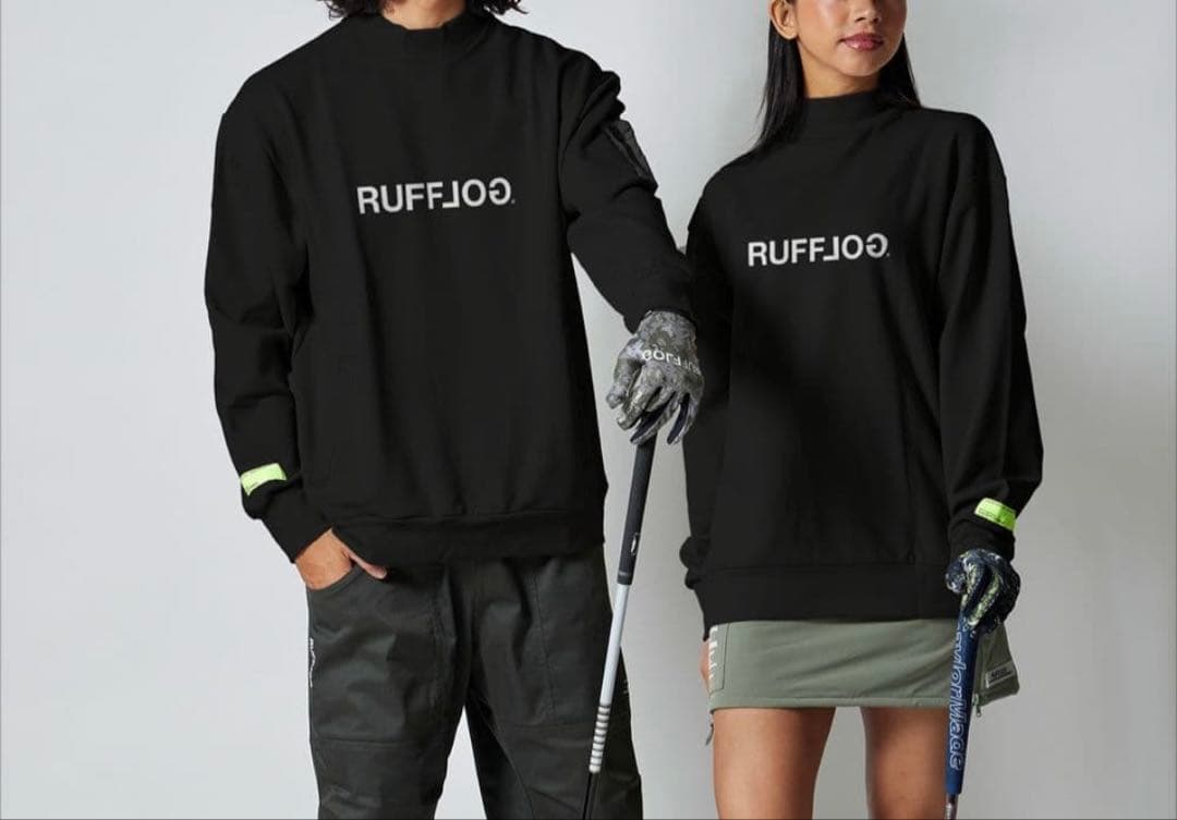メンズウェア RUFFLOG MOCK NECK SWEAT BLACK