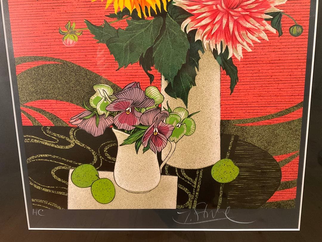 イヴ・ガンヌ　「夏の花束」　リトグラフ　直筆サイン・エディション有り