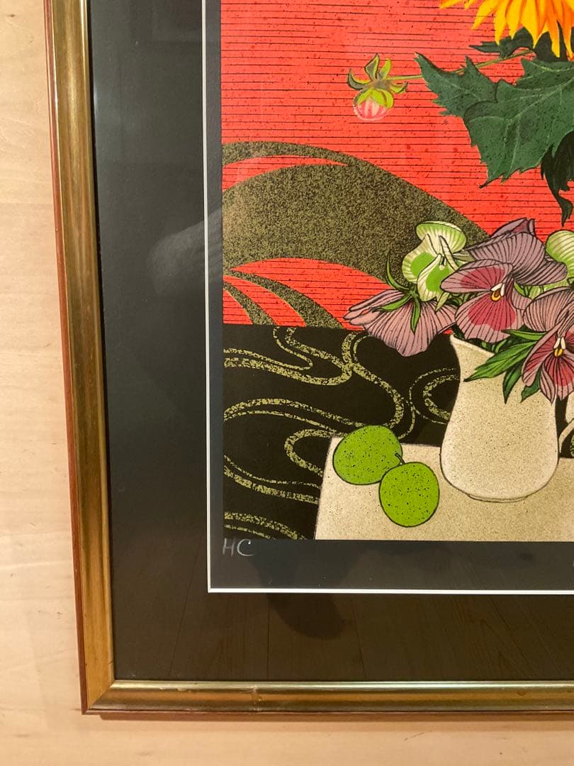 イヴ・ガンヌ　「夏の花束」　リトグラフ　直筆サイン・エディション有り