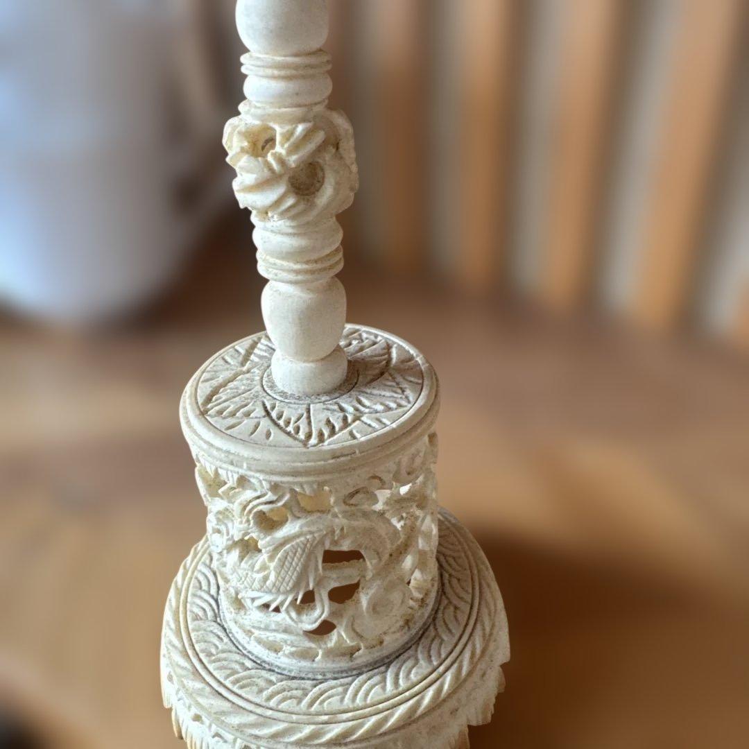 中国工芸品　お土産　龍　山水　天球　多層球　置物