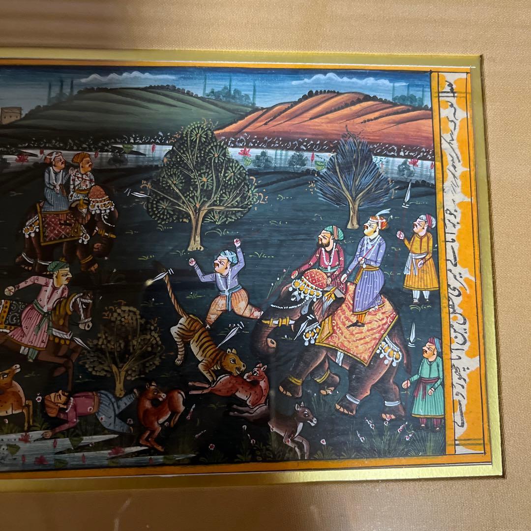 高級インド　2点セット　ミニアチュール　細密画