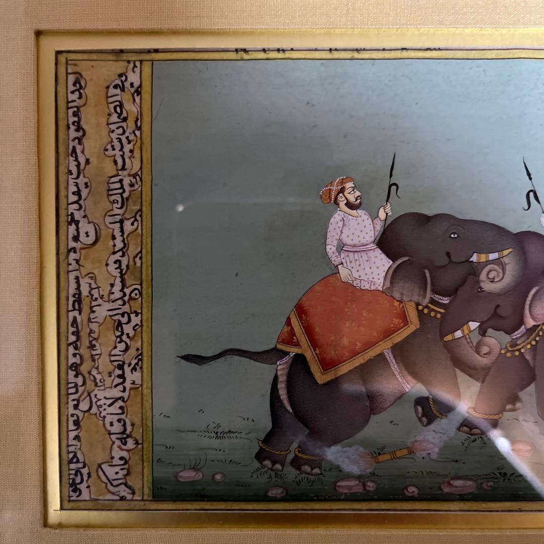 高級インド　2点セット　ミニアチュール　細密画