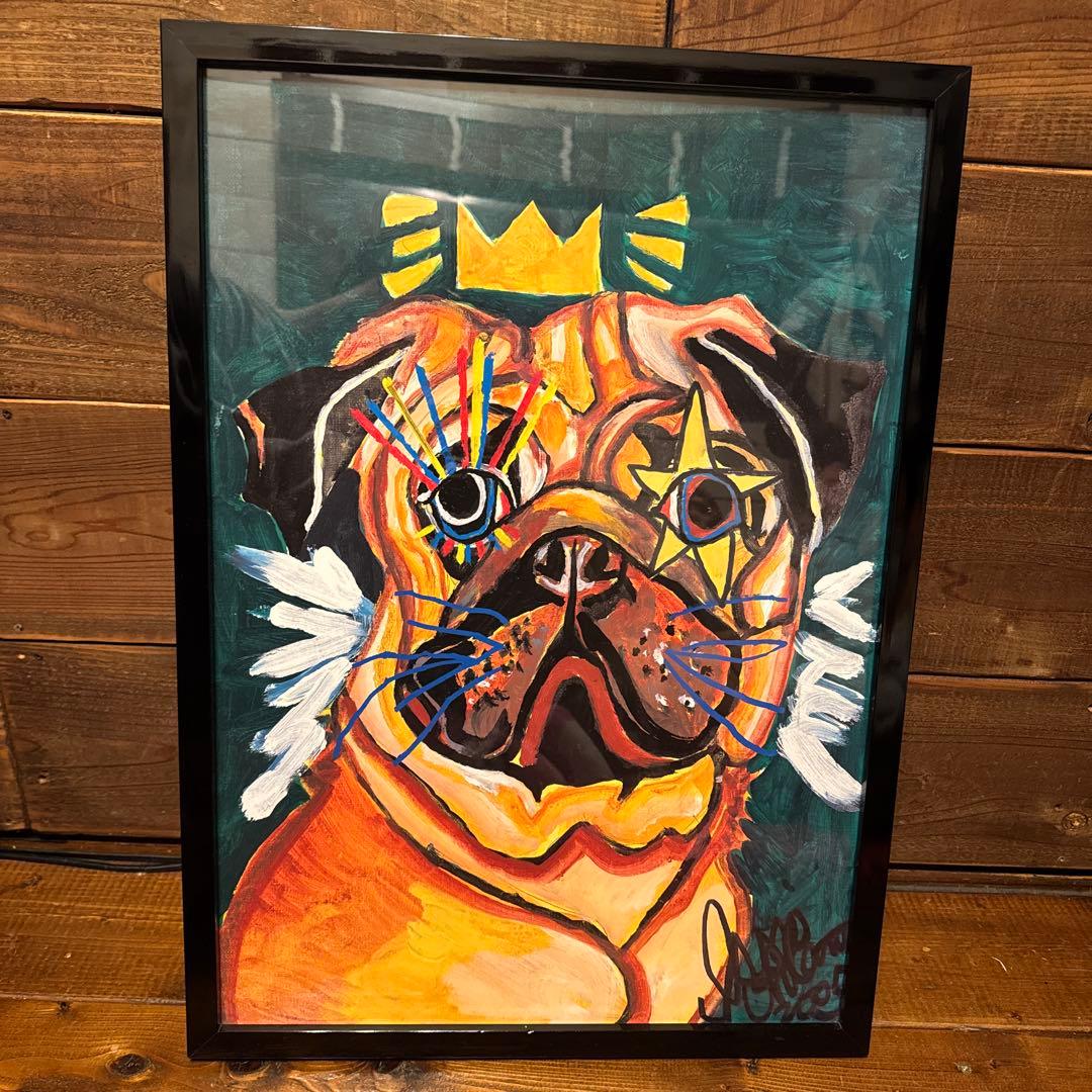 大谷一生 パグ絵画