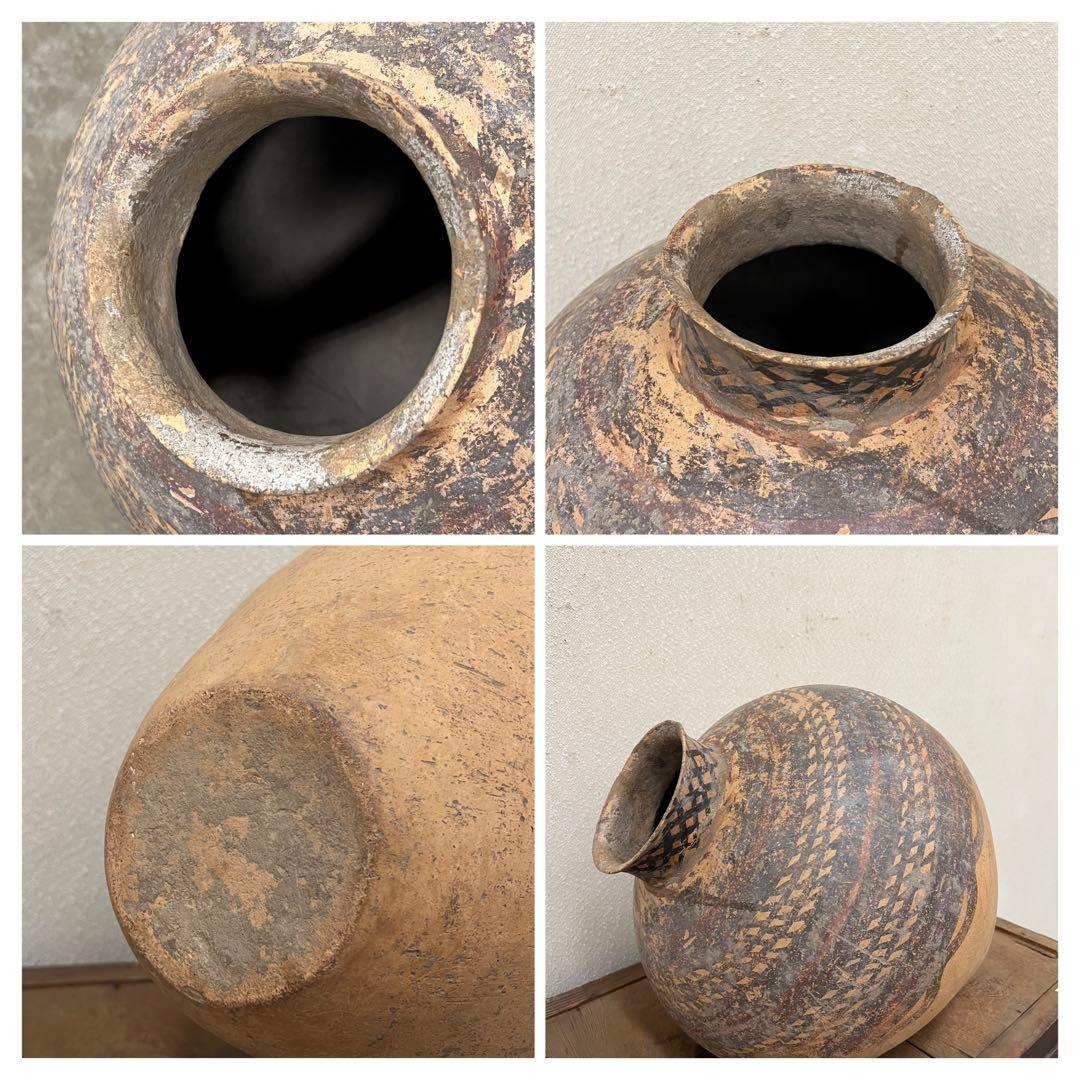 彩陶 【中国彩陶双耳大壷 アンダーソン土器/出土品】紀元前五千年