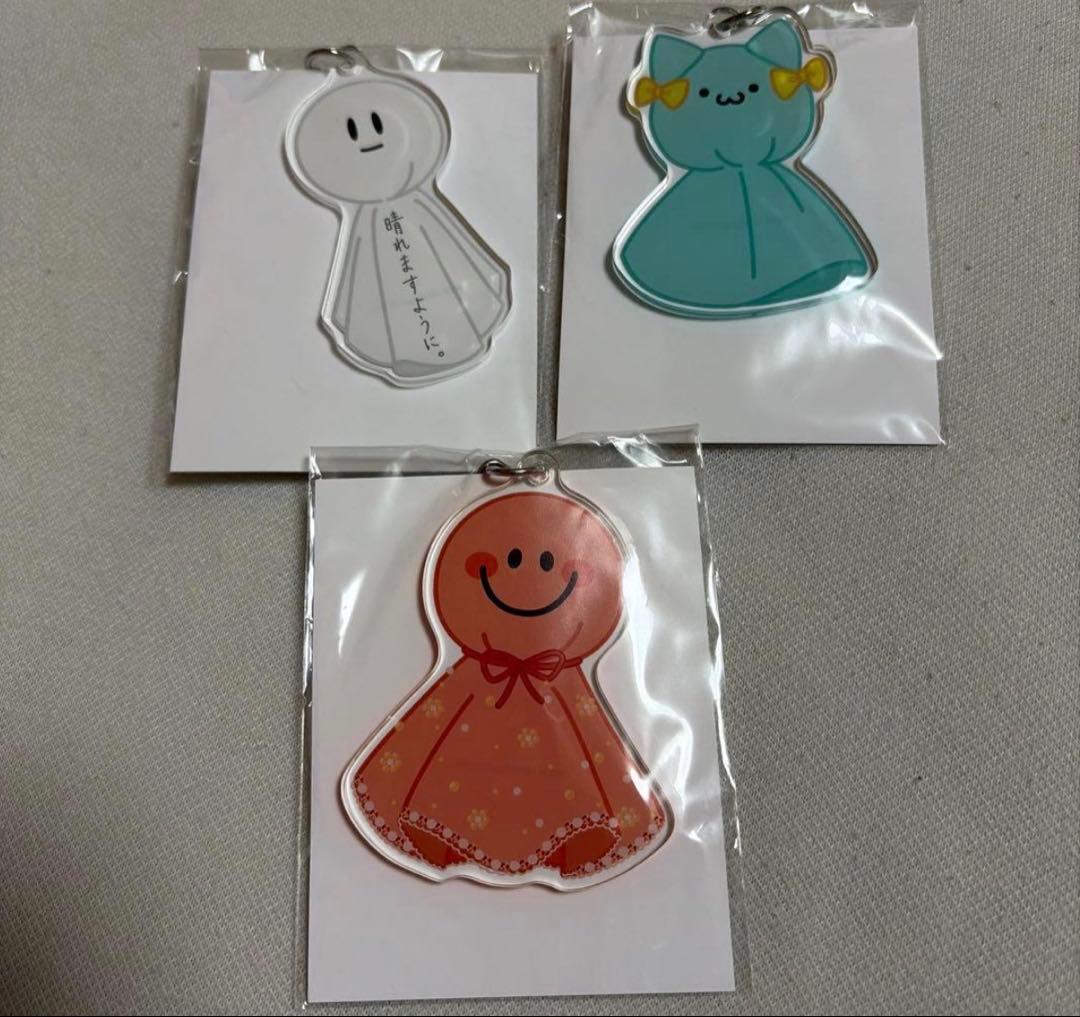 バンドリ 5周年記念アニメ　てるてるぼうずアクリルキーホルダー　紗夜　日菜　リサ