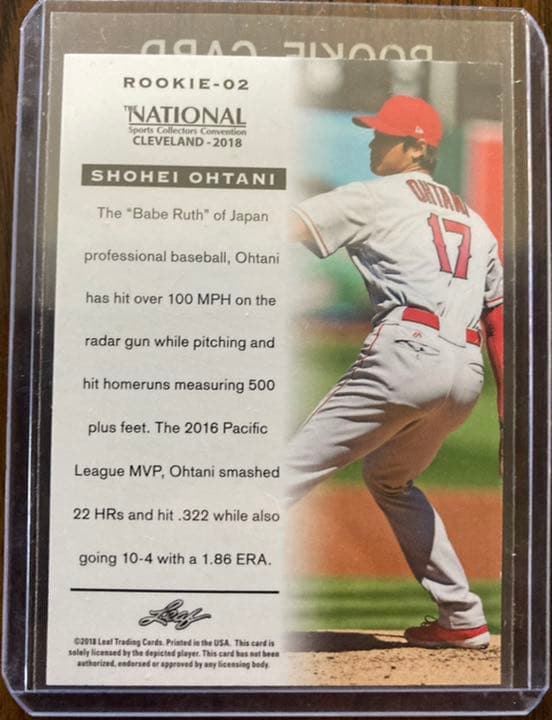 【美品】祝MVP  大谷翔平　ルーキーカード 2018年　ROOKIE