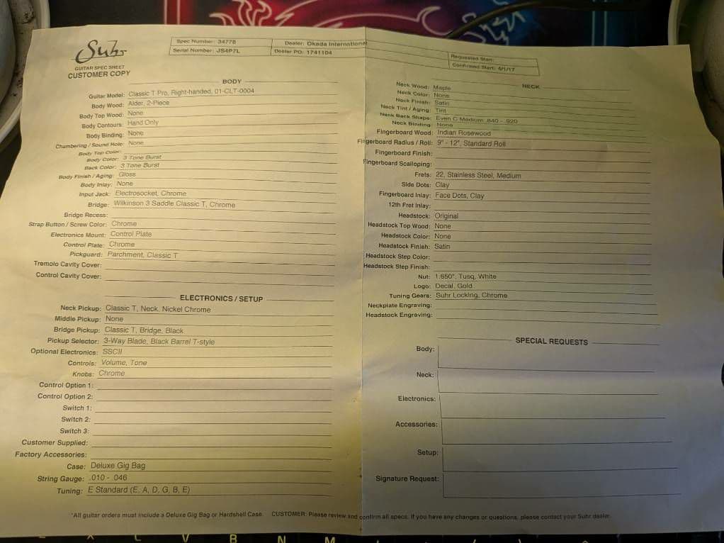ギター Suhr Classic T Pro
