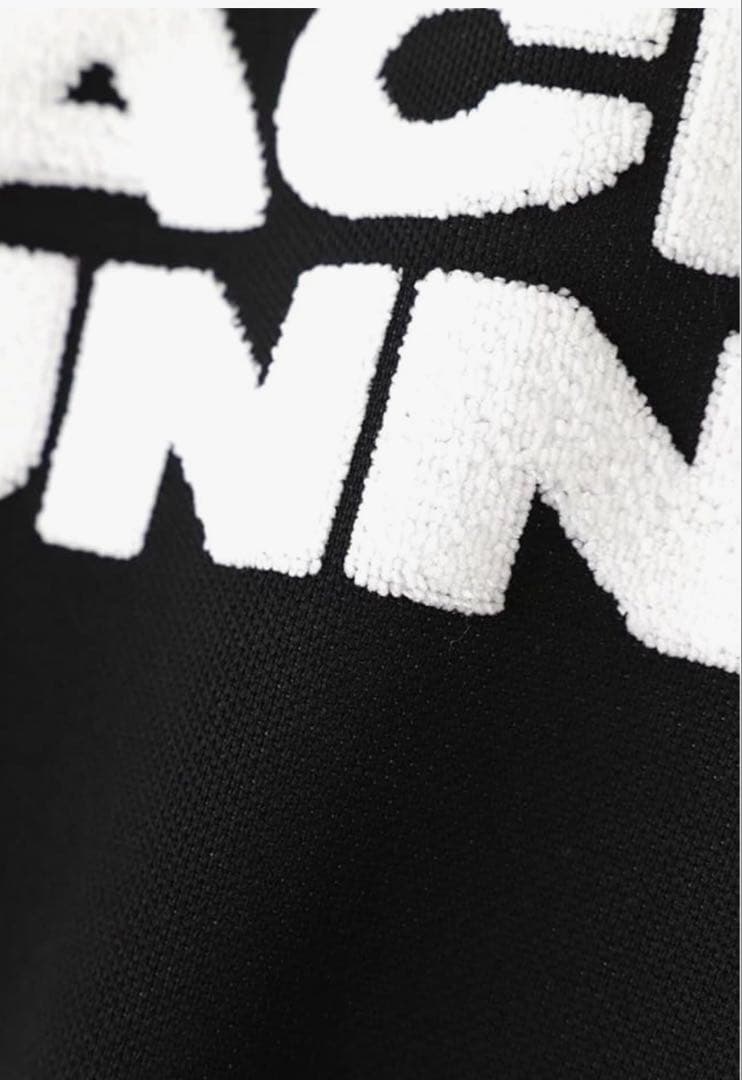 美品☆Jack Bunny!! ロゴジャガードニットフーディ ブラック　サイズ5