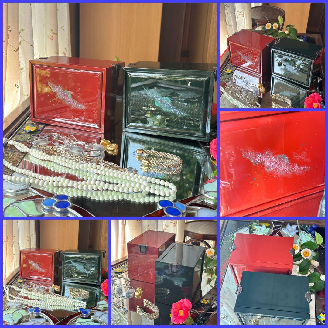 2243様感謝‼️ラス一点JAPAN輪島塗愛蔵品螺鈿蒔絵「銀河-紅」宝石箱