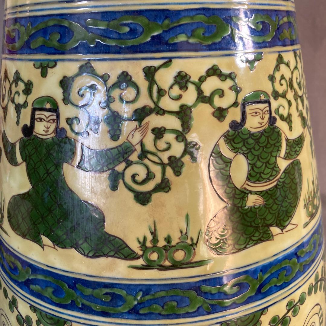 【源右衛門】古伊万里の伝統　日本の名窯　舘林源右衛門作　染錦黄彩ミナイ手　大花瓶