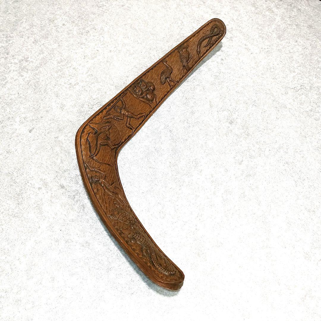 手彫りブーメラン　’80ビンテージ　Fritz Rentz オーストラリア製