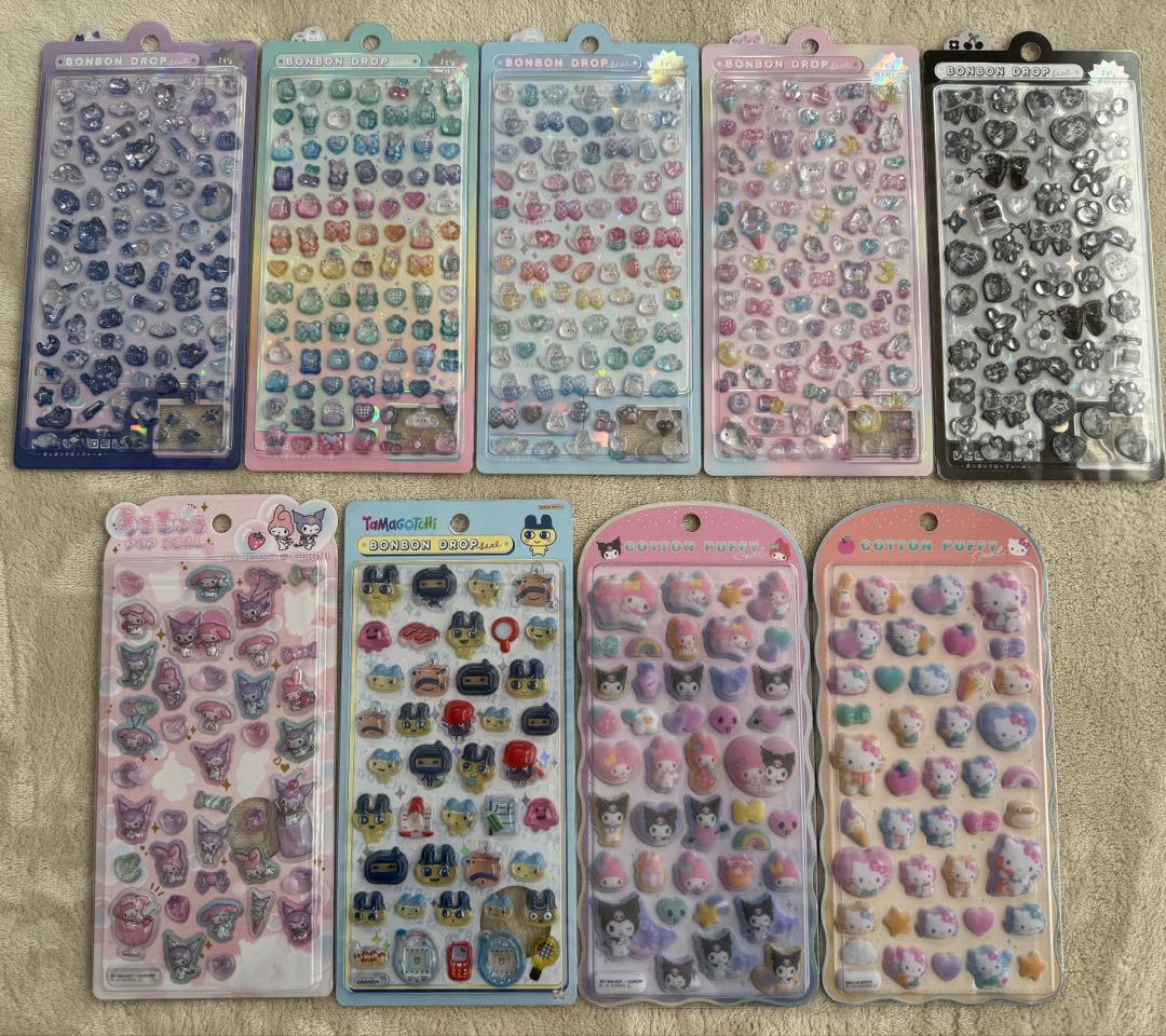 ボンボンドロップ うるちゅる コットンパフィー シール サンリオ たまごっち