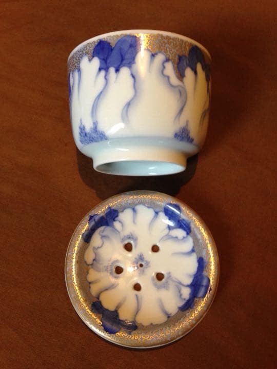 希少年代物 レトロ 昭和初期 オールド深川製磁？有田焼 牡丹 金彩 茶器 煎茶揃