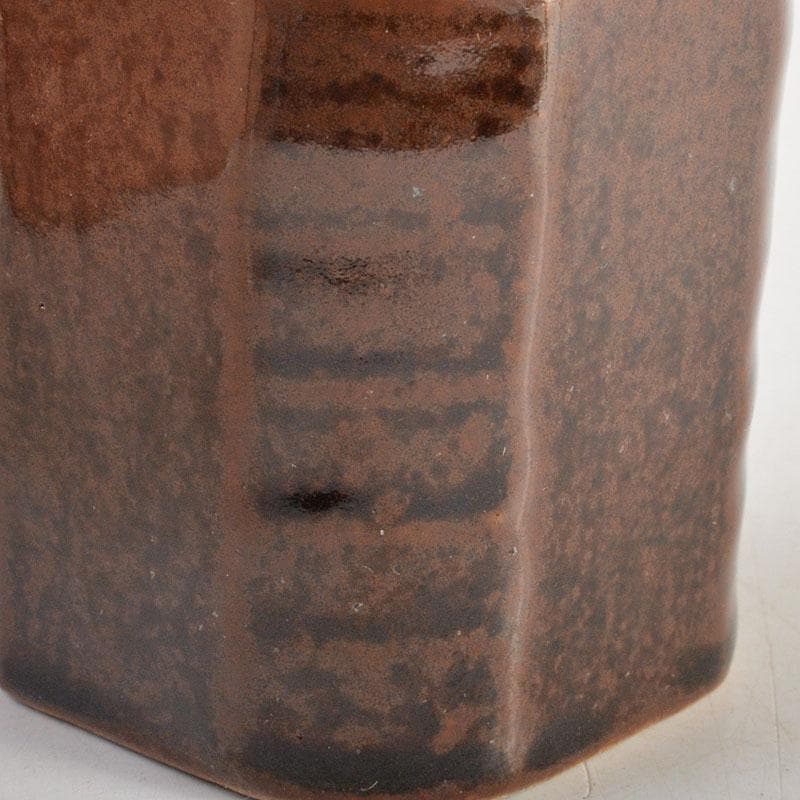 茶道具　膳所焼　淡海ぜぜ　陽炎園造　面取　蓋置　共布共箱　V　6817