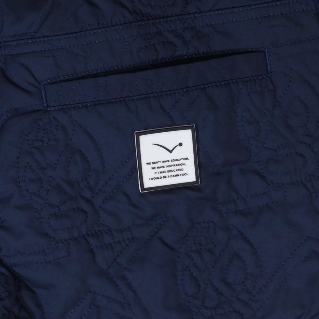 【size6】秋冬 ラッセルノ ゴルフ ルチャ総柄 キルティング 中綿パンツ 紺