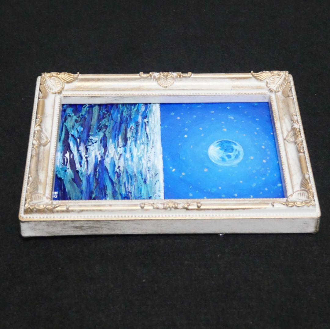 油絵 油彩 油彩画 絵 絵画 ミニ絵画【スーパーブルームーン】