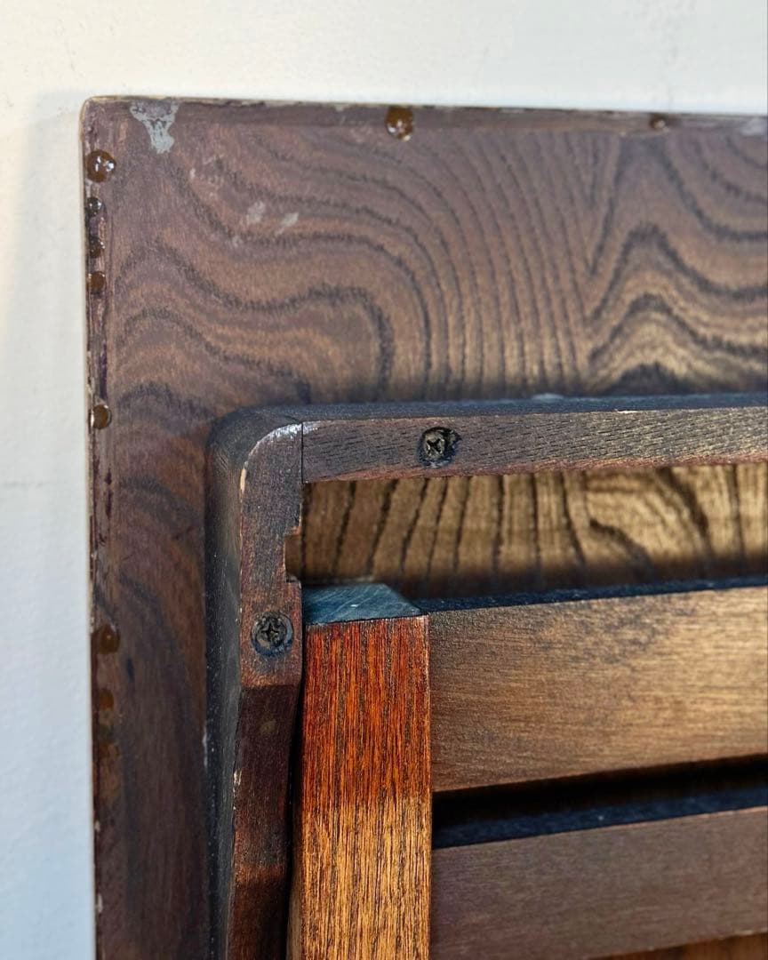 昭和中期 昭和レトロ ちゃぶ台 文机 木製 古家具 折りたたみ スプリング構造