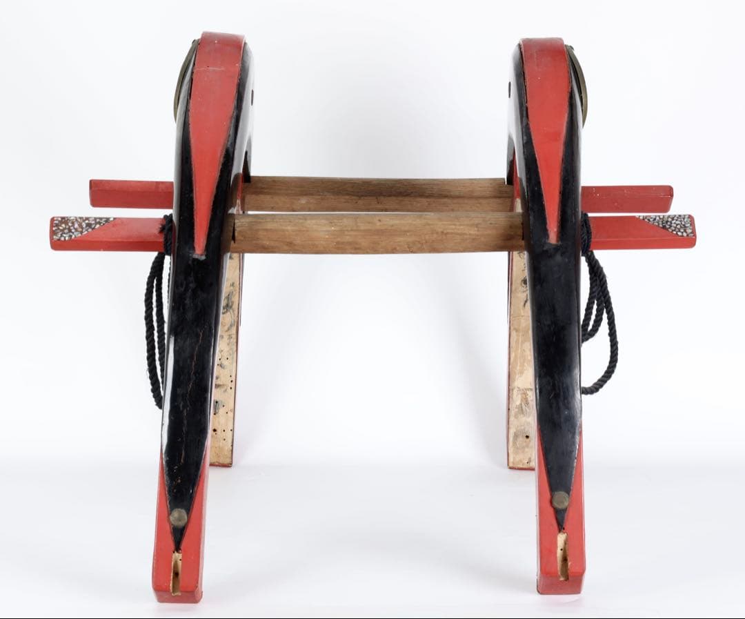 時代物 鞍 漆塗 螺鈿細工 家紋金具 木製 馬具 装飾鞍 古美術 骨董品 花嫁鞍