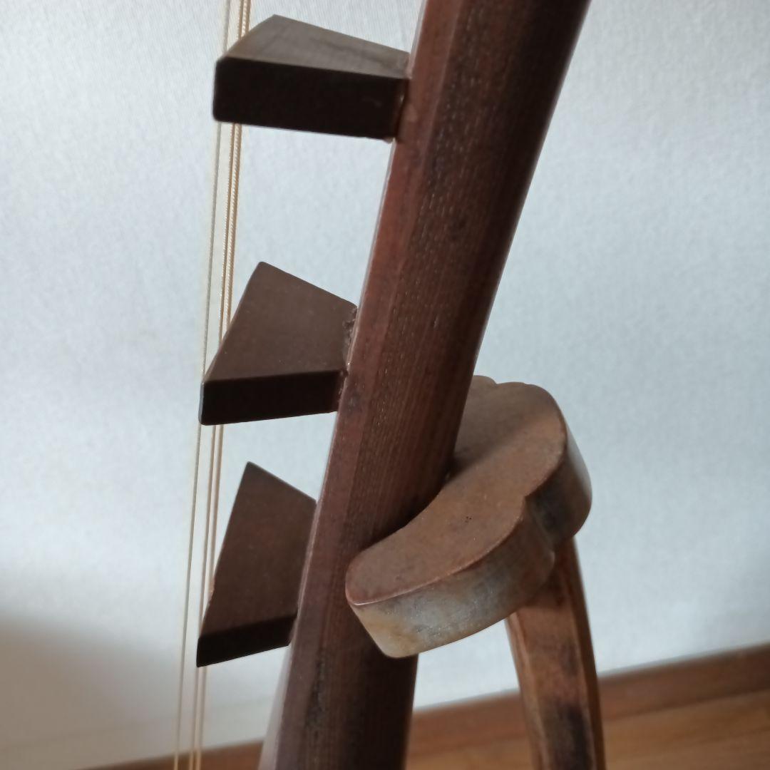 琵琶　木製 4弦 和楽器 スタンド付き