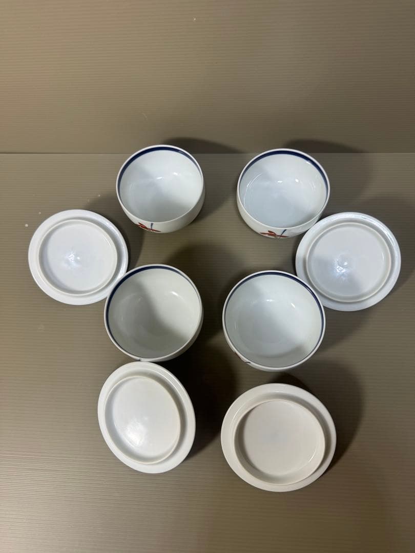 2222 香蘭社　湯呑蓋付　4客　未使用