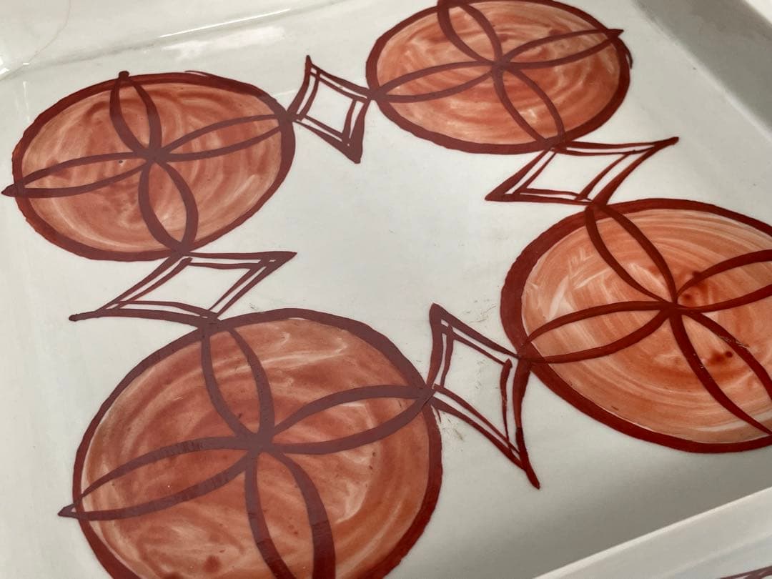 #2陶芸家　上田恒二　木野皿山　赤絵　角皿　折敷　盆　民藝　船木研兒　河井寛次郎