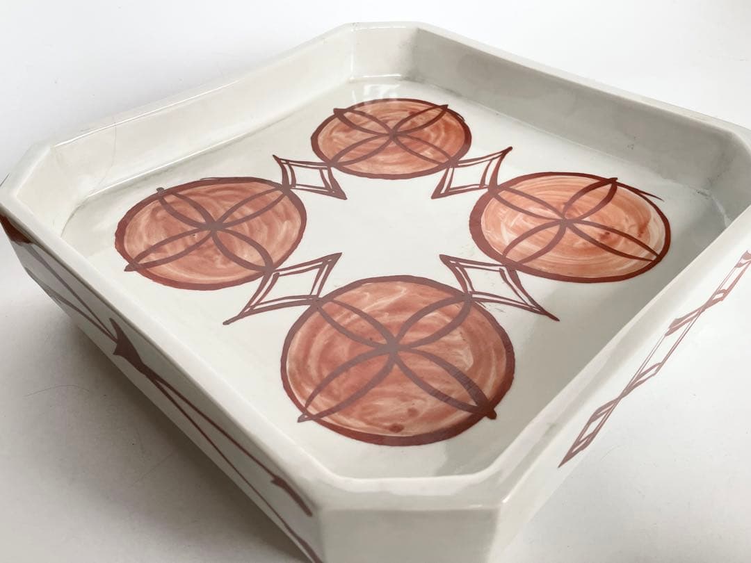 #2陶芸家　上田恒二　木野皿山　赤絵　角皿　折敷　盆　民藝　船木研兒　河井寛次郎