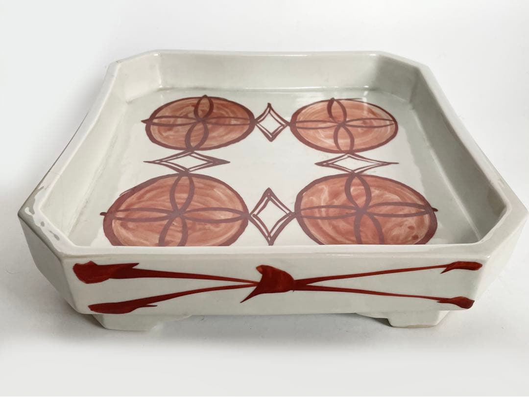 #2陶芸家　上田恒二　木野皿山　赤絵　角皿　折敷　盆　民藝　船木研兒　河井寛次郎