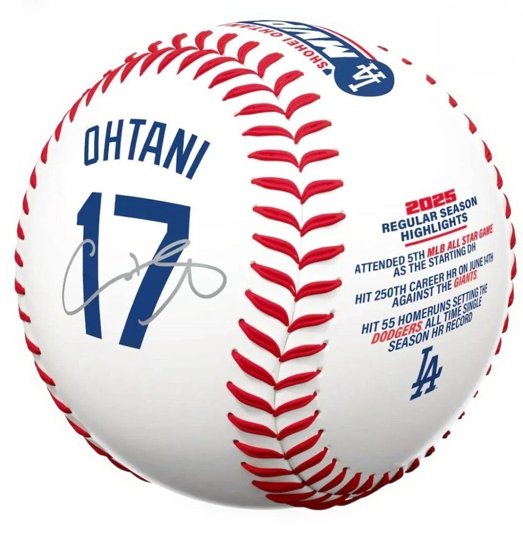 大谷翔平 2025 MLB NL MVP記念ボール サイン入り①