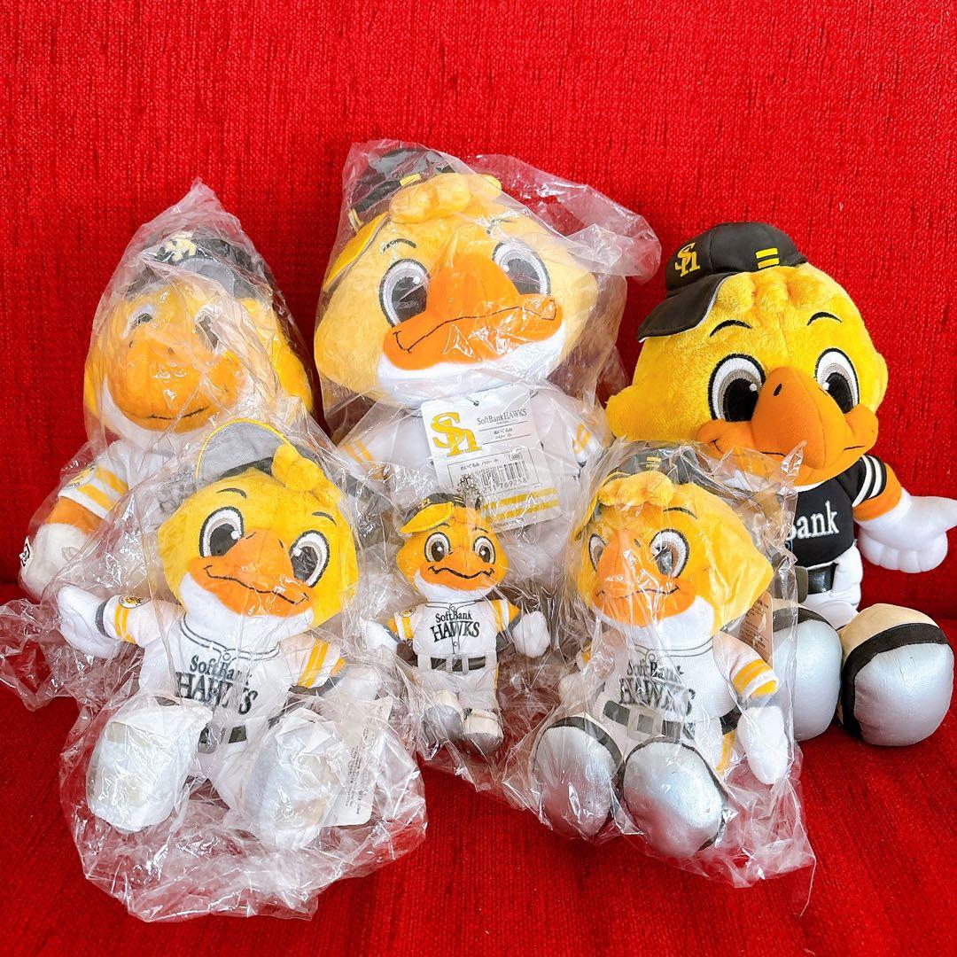 未使用保管品 福岡ソフトバンクホークス ぬいぐるみ6点セット お座りハリー