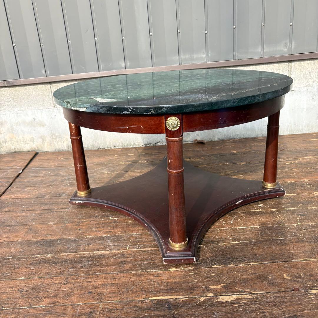 北欧レトロ 大理石天板 ローテーブル 円形テーブル クラシック家具 アンティーク