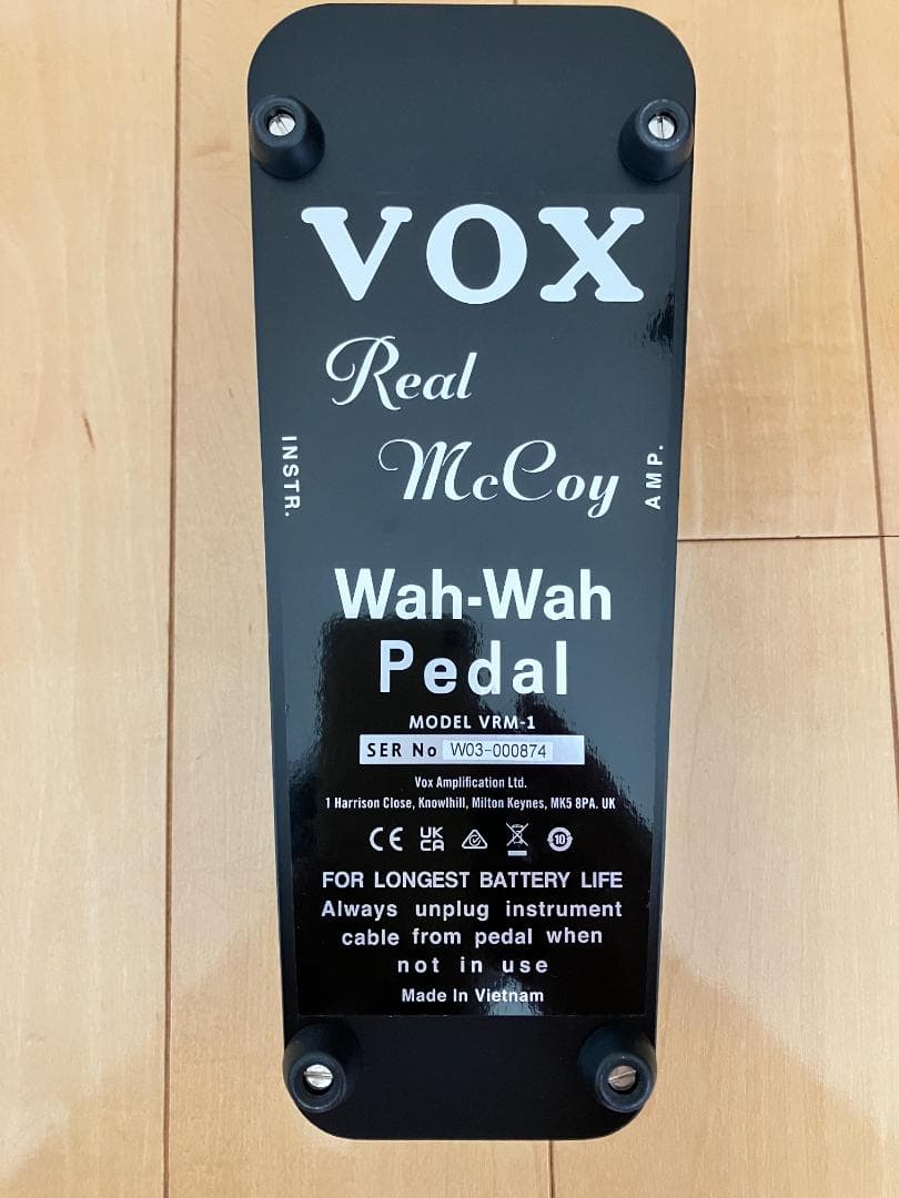 値下げ：Vox \" Real McCoy \" VRM-1 Wah-Wah ペダル