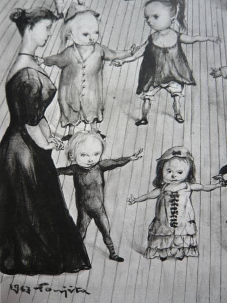 藤田嗣治、【教室】、希少な限定額装用画集画、新品高級額 額装付、状態良好