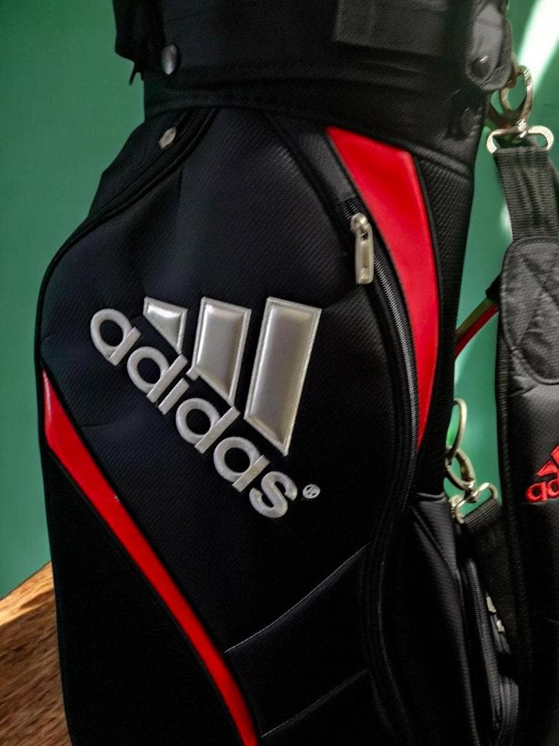 送料無料/美品　adidas キャディバックBLACKｘRED