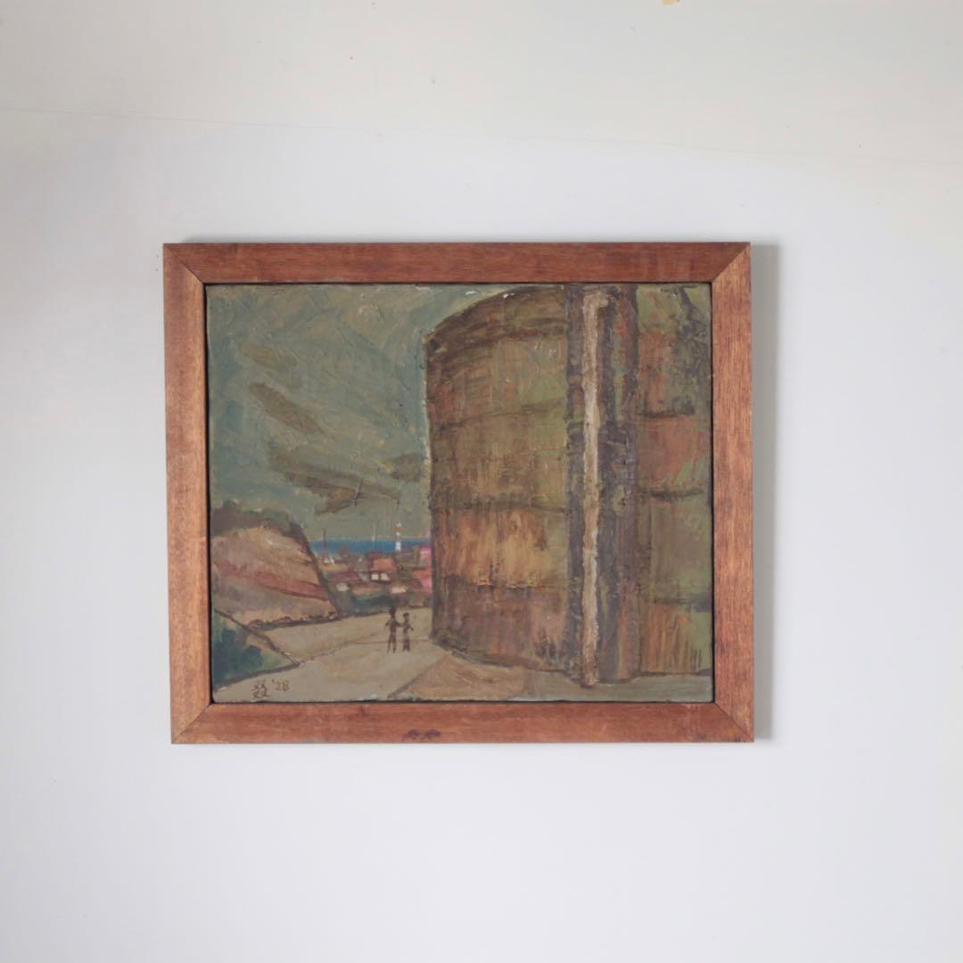 古い 油彩 油絵 古道具 アンティーク アート 戦前戦後