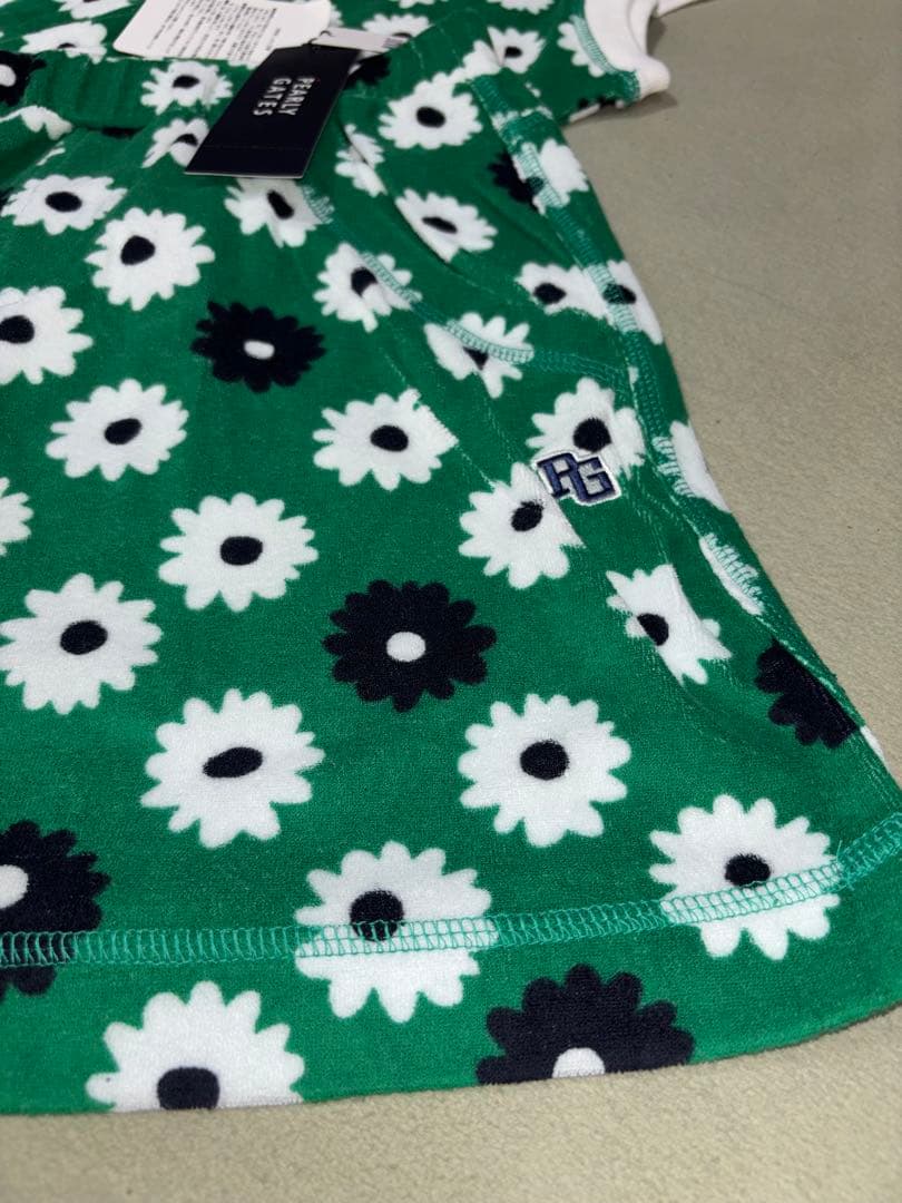 （新品）パーリーゲイツ、パイル地、花柄シリーズ、セットアップ、サイズ0