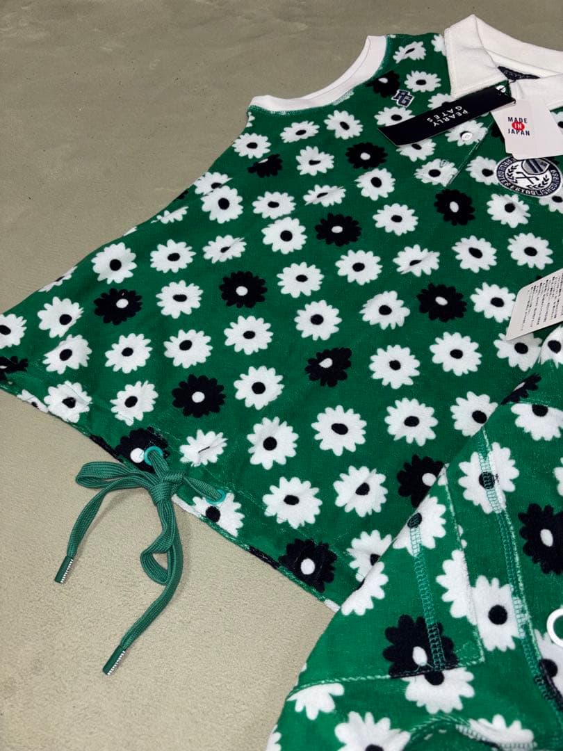 （新品）パーリーゲイツ、パイル地、花柄シリーズ、セットアップ、サイズ0