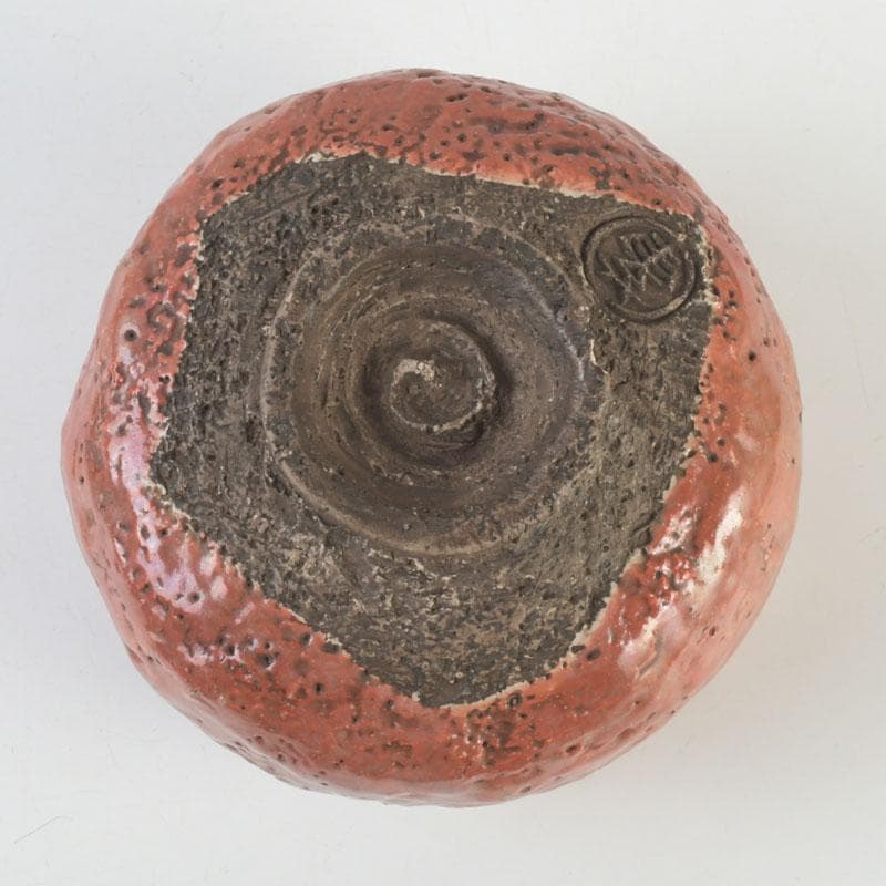 茶道具　芳幽軒　加藤石春作　立田錦　赤楽茶碗　共箱　V　9791