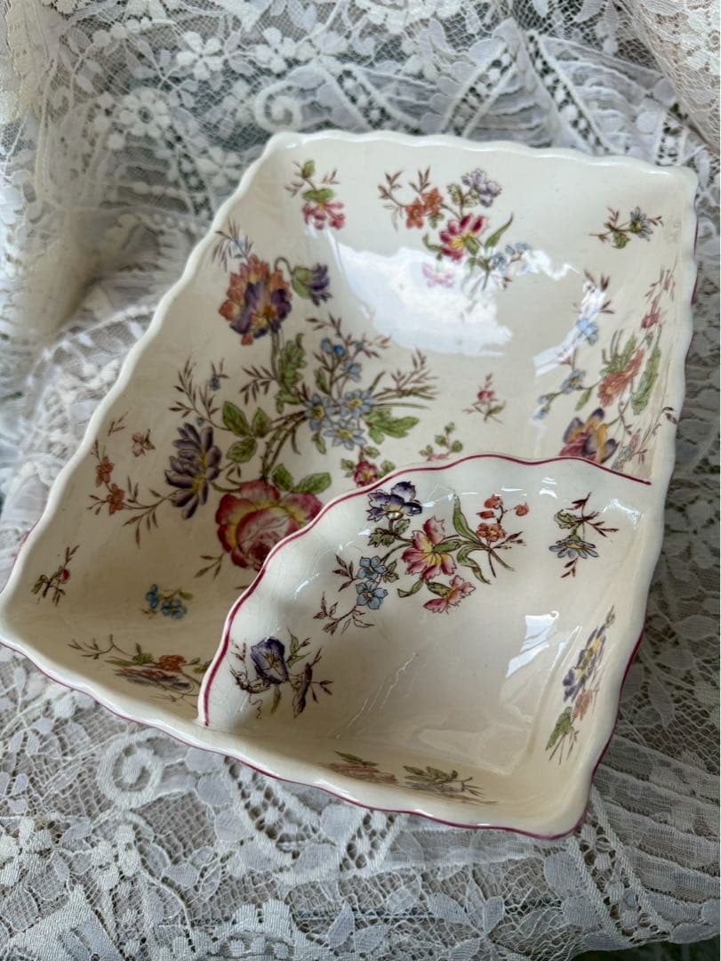 【く11】15 フランス　アンティーク　ロンシャン　　Longchamp 皿