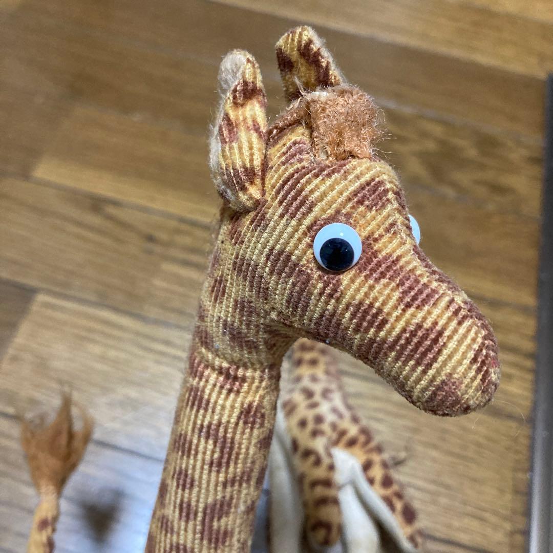 ヴィンテージ　きりんの親子　ぬいぐるみ　動物園ぬいぐるみ　昭和レトロ