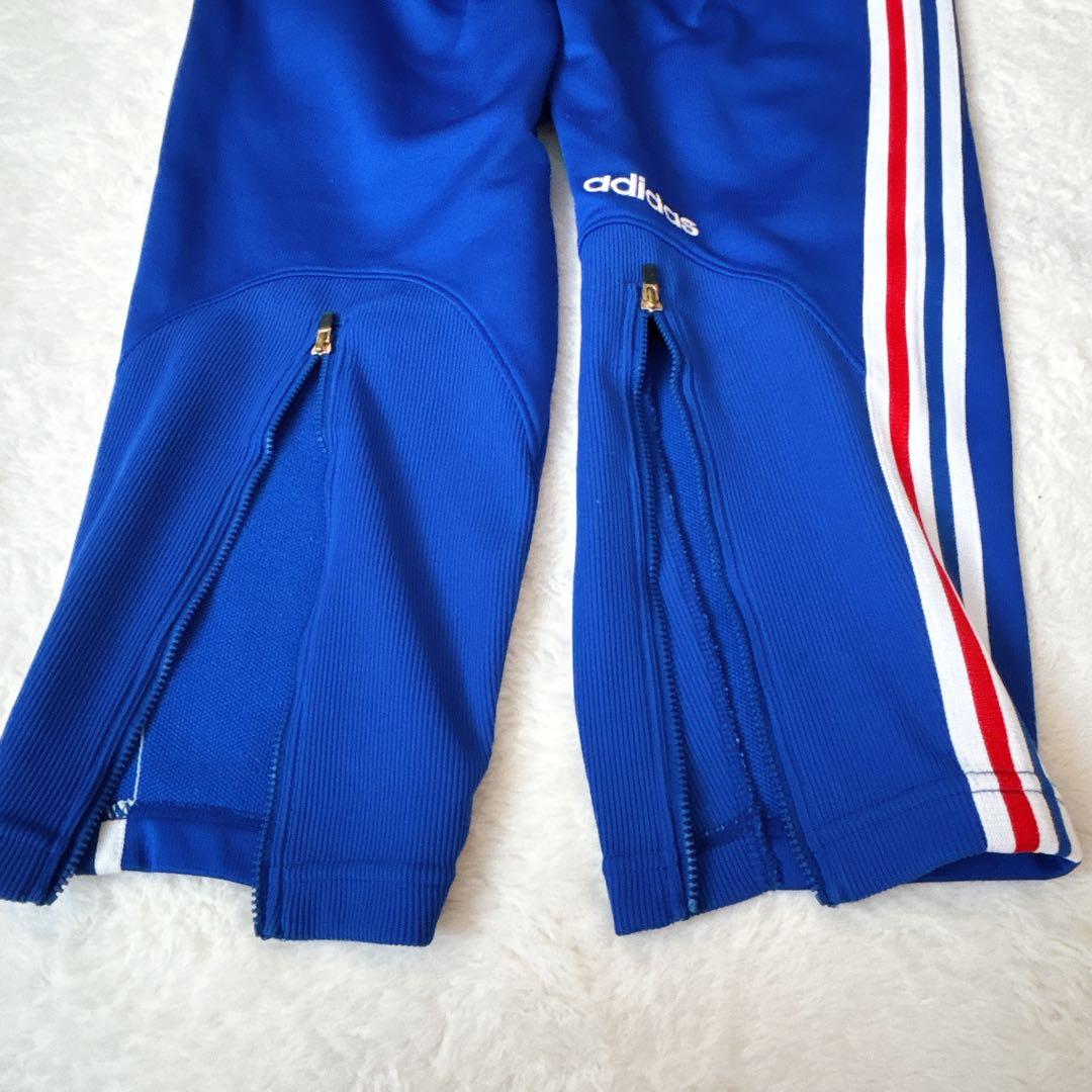 80s アディダス ヴィンテージ セットアップ ジャージ ブルー トリコロール