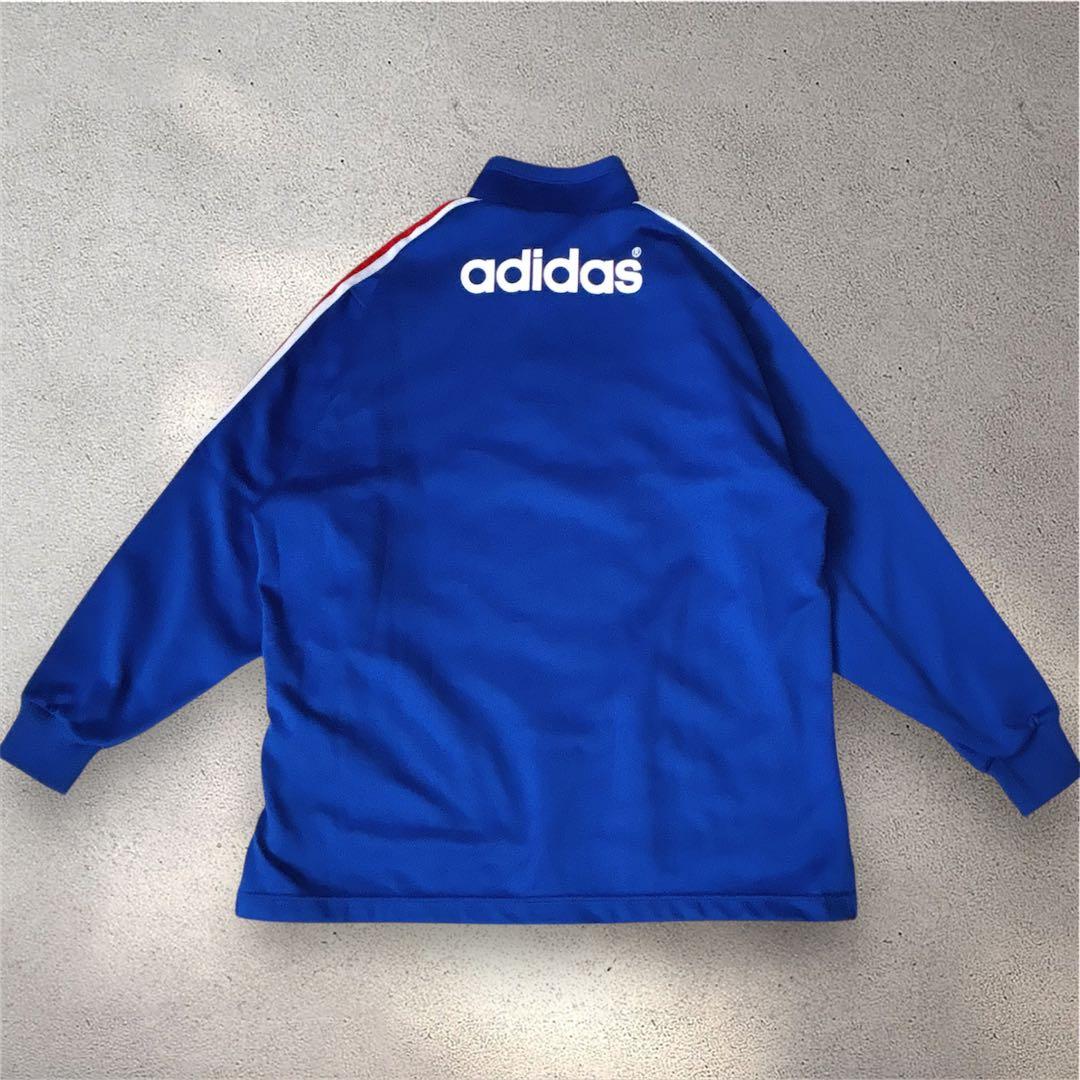 80s アディダス ヴィンテージ セットアップ ジャージ ブルー トリコロール