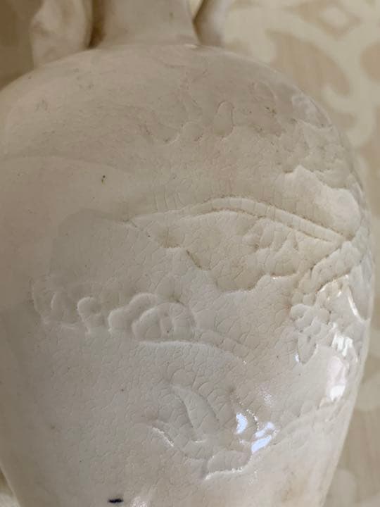 宋時代 白磁 刻龍 鳳