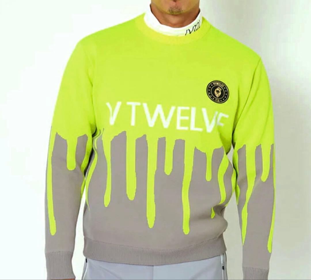 ¥28,600新品正規品【V12/L】裏地付きクルーネックニット長袖セーター秋冬