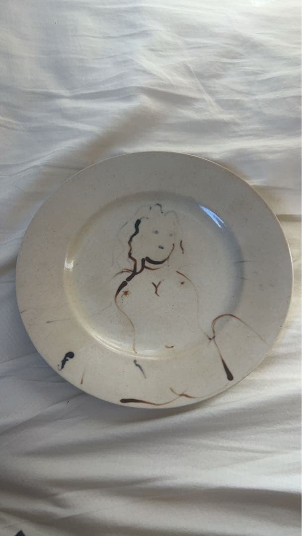 藤田嗣治　アートプレート 女性の裸体 木箱入り