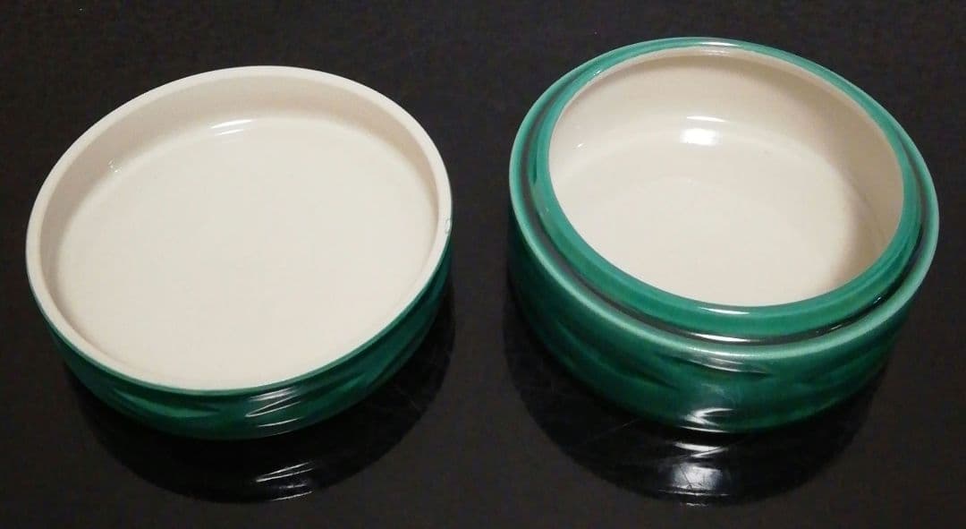 小峠葛芳作　丹山　青交趾　花文　香合　共箱　共布　略歴付　茶道具