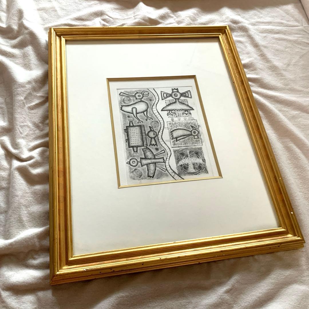 貴重‼️幸地学　銅版画　「実在しない鳥の肖像」グラミー賞公式アーティスト　美術品