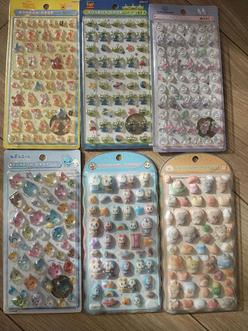 正規品ボンボンドロップシールディズニー　コットンパフィドラえもんまとめ売り